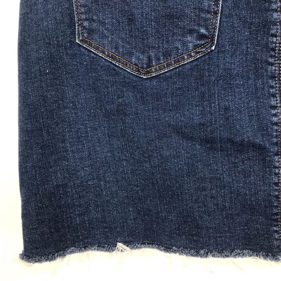 J. Crew Mercantile Blue Medium Wash Raw Hem Denim Mini Skirt - Picture 10 of 14